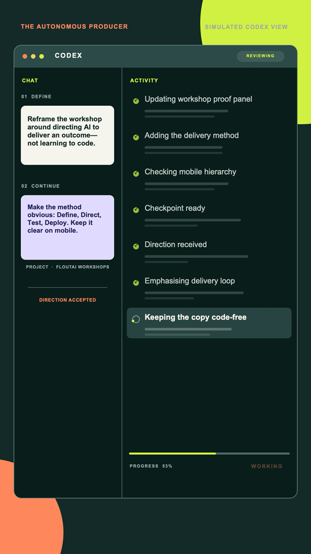 Codex activity screen from the workshop preview